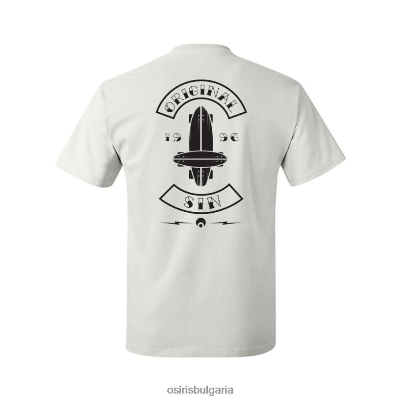 джобна тениска с оригинален грях унисекс бяло 44002B33 Osiris тениска